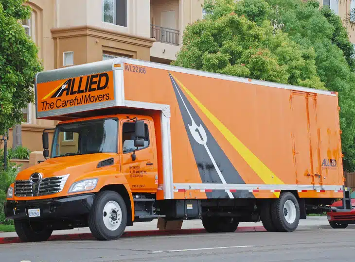 Allied orange moving truck